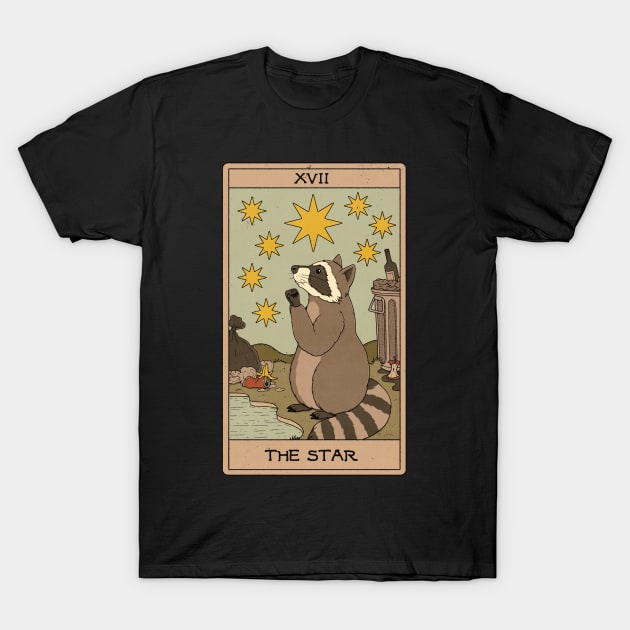 The Star - Raccoons Tarot T-Shirt by thiagocorrea